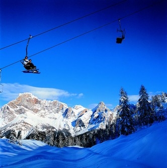 Ski area in S.Martino Castrozza Passo Rolle