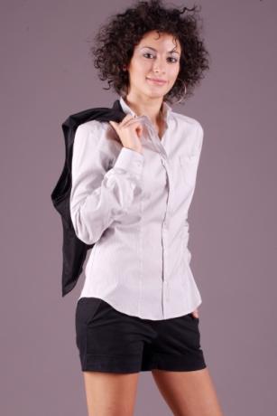 Camicia donna alla coreana maniche lunghe modello