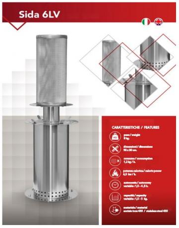 Fungo/Totem Riscaldante mod. SIDA-6LV alta efficienza basso-consumo