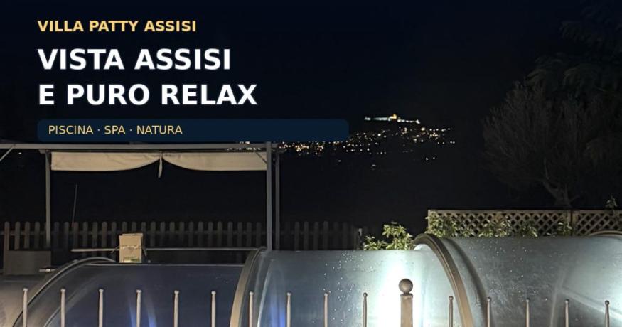 Piscina Coperta Vista Assisi e cielo stellato 