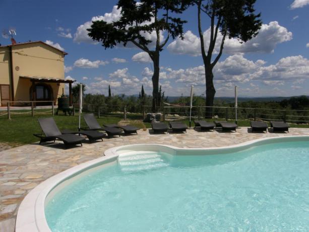 Piscina con vista panoramica sull'arcipelago Toscano
