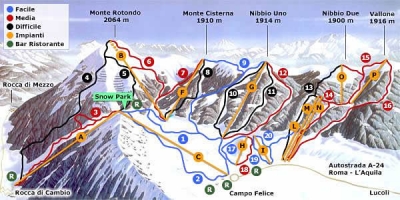 Piste da sci a Campo Felice Abruzzo