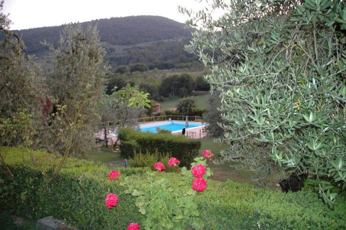 Veduta piscina agriturismo a Ferentillo