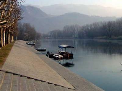 Beautiful landscapes along the river of Adda