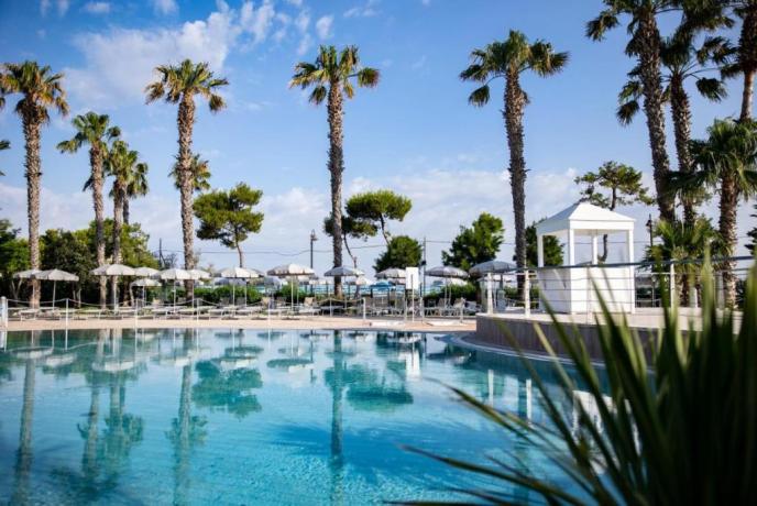 Bellissima piscina del resort immersa tra le palme