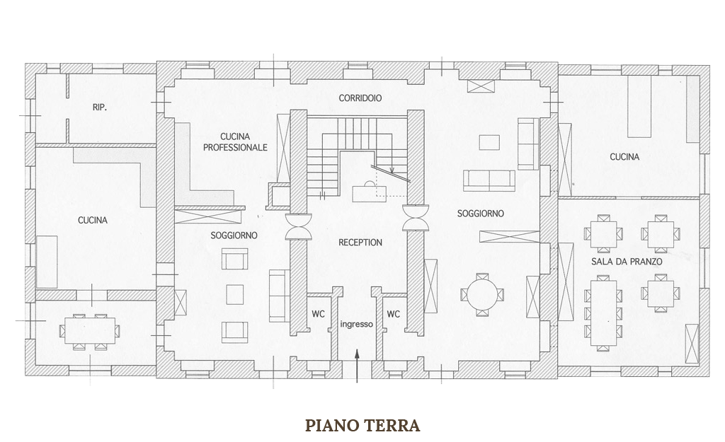 Pianta piano terra: Villa Marche 