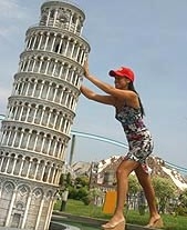 Italy in miniature, the tower of pisa