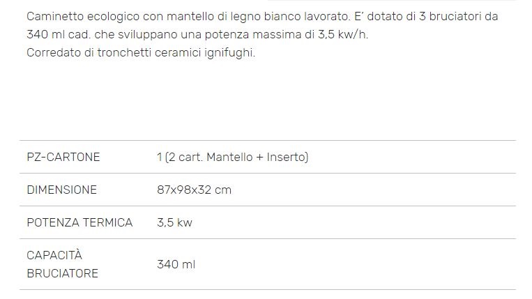 Scheda Tecnica Camino Raffaello Bioetanolo