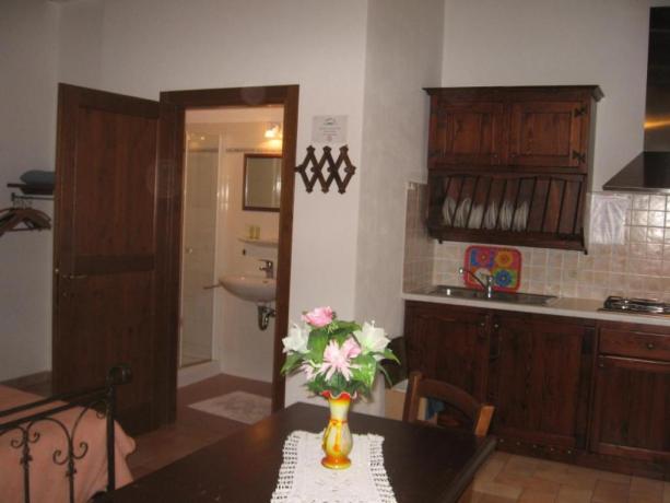 Bilocale con cucina attrezzata Acqualagna agriturismo