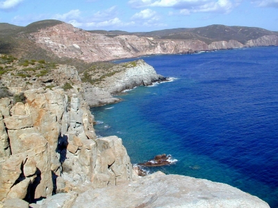 Cliff on the island of San Pietro