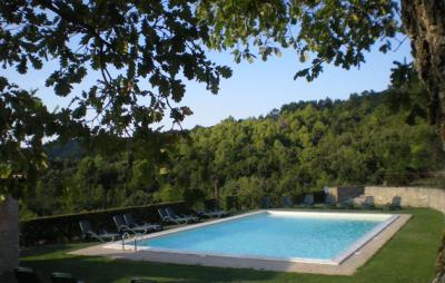 Piscina per gli ospiti con sdraio 