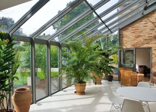 veranda in acciaio e vetro ss4