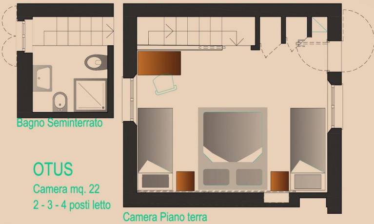 OTUS - Camera fino 4 posti letto 