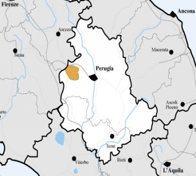 La mappa dell'Umbria