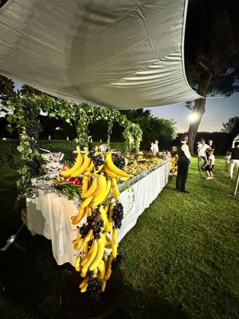Buffet esterno per feste in Villaggio