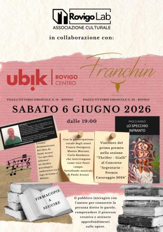 Paolo Avanzi a Rovigo presenta il romanzo Lo specchio infranto