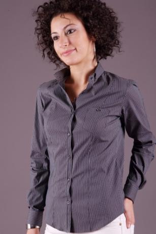 Camicia donna alla coreana maniche lunghe modello