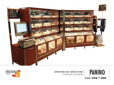 PANINO Espositore self service per pane da supermercato