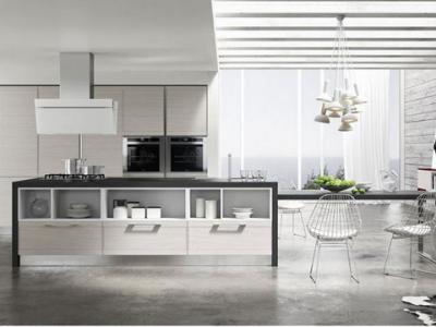 Cucina Moderna cappa, piano lavoro stanza ZOE