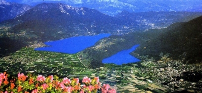 Panorama di Levico Terme in estate