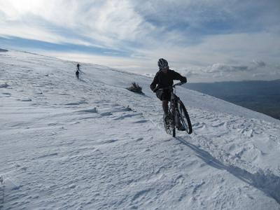 In mtb sulla neve in Umbria