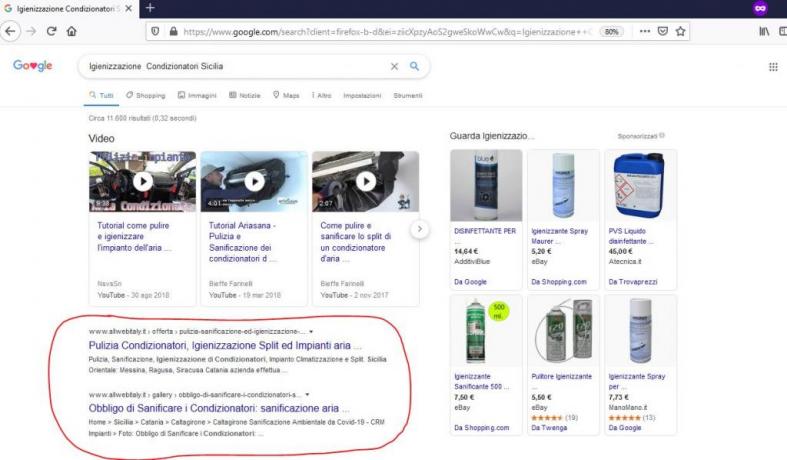 Prima Pagina di Google con Ottimizzazione SEO