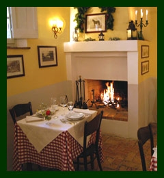 Restaurant with fireplace