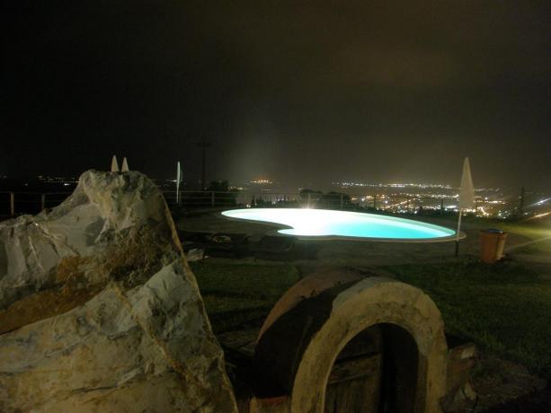 Piscina in Notturna vicino arcipelago Toscano