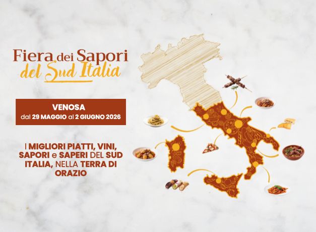 A Venosa (PZ) Fiera dei Sapori del Sud Italia: 29 maggio - 2 giugno 2026