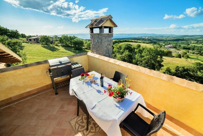 Appartamento Bianco terrazzo panoramico con barbecue 