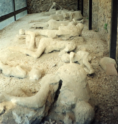 Pompeii excavations plaster casts
