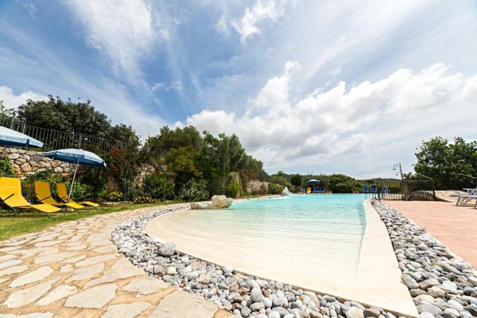 Piscina con lettini e ombrelloni in Hotel4stelle Marina-Camerota