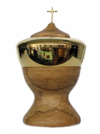Pisside legno olivo bagno d'oro, prezzi ingrosso