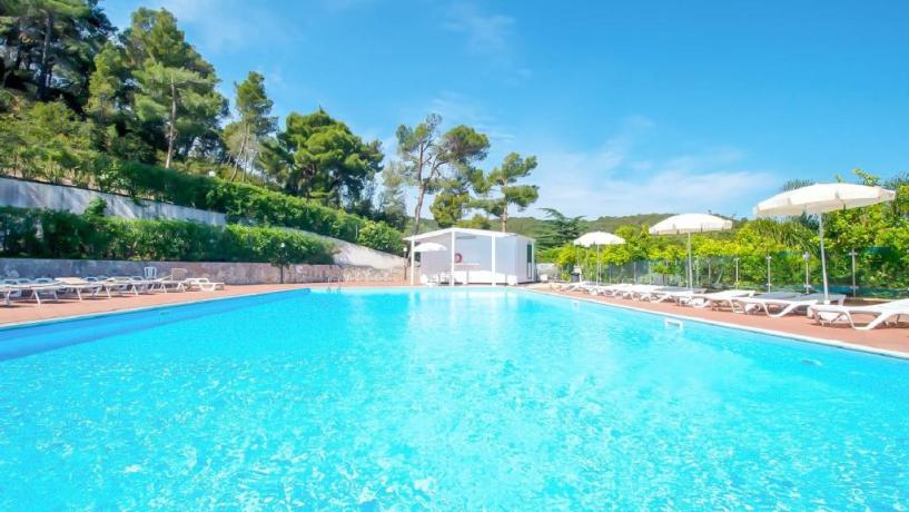 Piscina attrezzata lettini-ombrelloni Hotel Peschici-Gargano