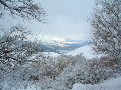 View over Beautiful Winter landscapes in Sulmona