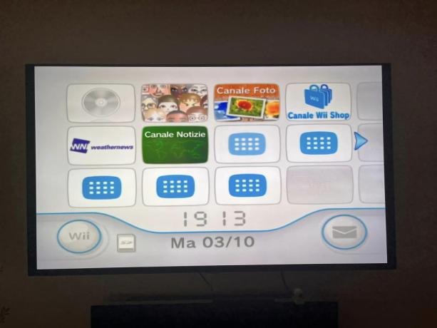 Living-room with WII gaming console on 65" TV