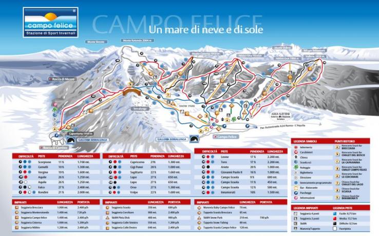 Mappa piste sci campofelice hotel vicino piste  