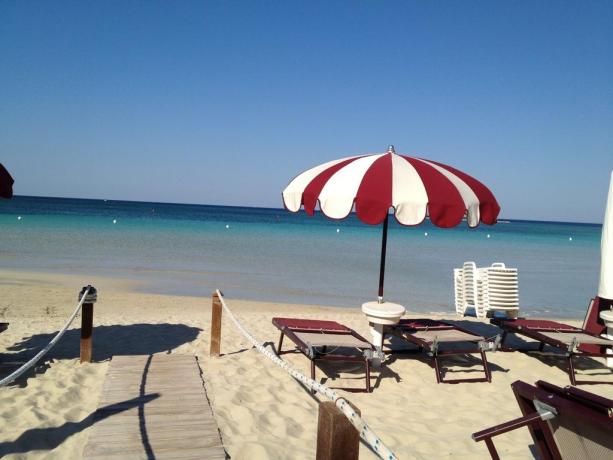 Spiaggia privata Resort le Conchiglie in Puglia 