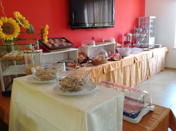 Buffet di prima colazione in Hotel 