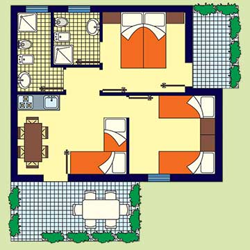 trilo comfort 6 posti vista-mare Villaggio Silvi-marina