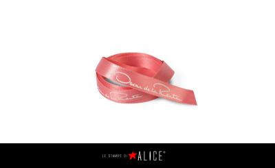 Raso rosa 10mm con stampa caldo rosa 	