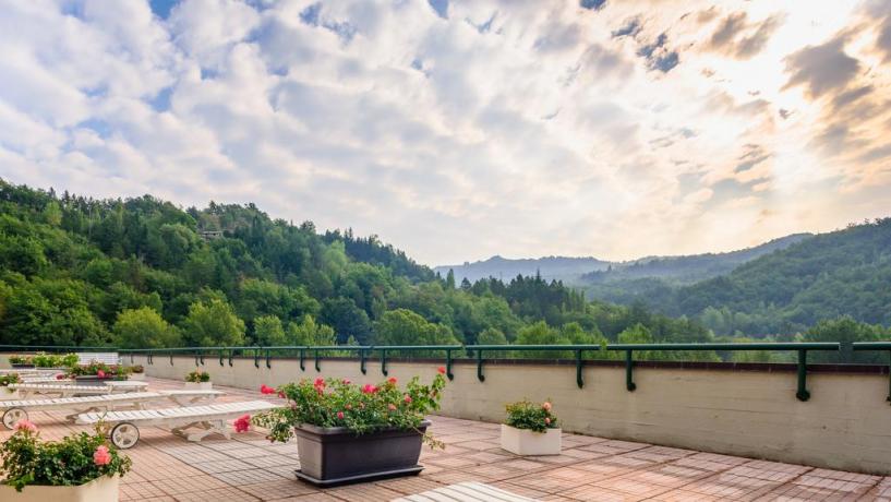 Hotel Porretta Terme + terrazza + vista panoramica 