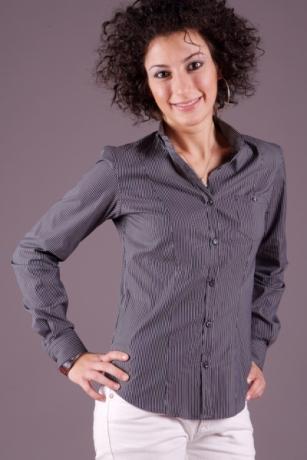 Camicia donna alla coreana maniche lunghe modello