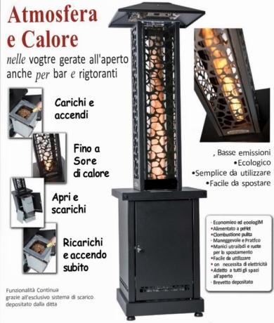 Stufa Totem Riscaldante a Pellet uso continuo