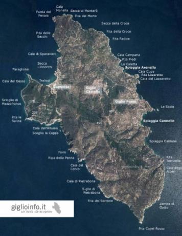 Map of Giglio island