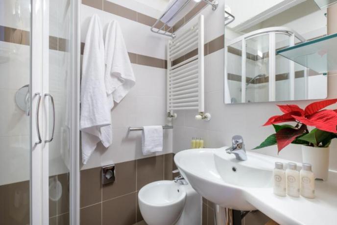 Bagno privato con doccia in camera