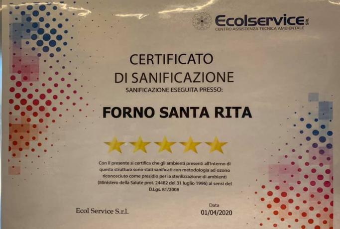 Sanificazione con Certificazione COVID-19: Forno-Santa-Rita Foligno