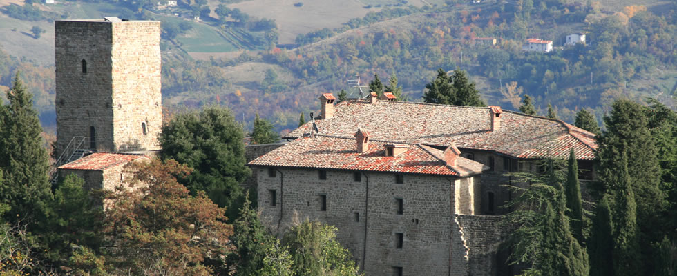 External view of Castello Romantico in Gubbio