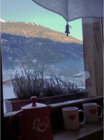 Vista paesaggio innevato agriturismo vicino Pinzolo