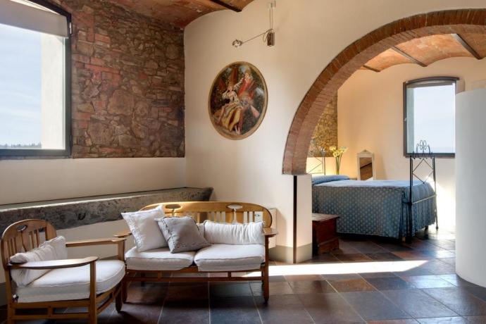 Sala comune, camera matrimoniale a san gimignano